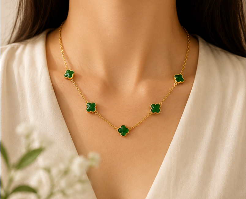 Jade Clover Necklace