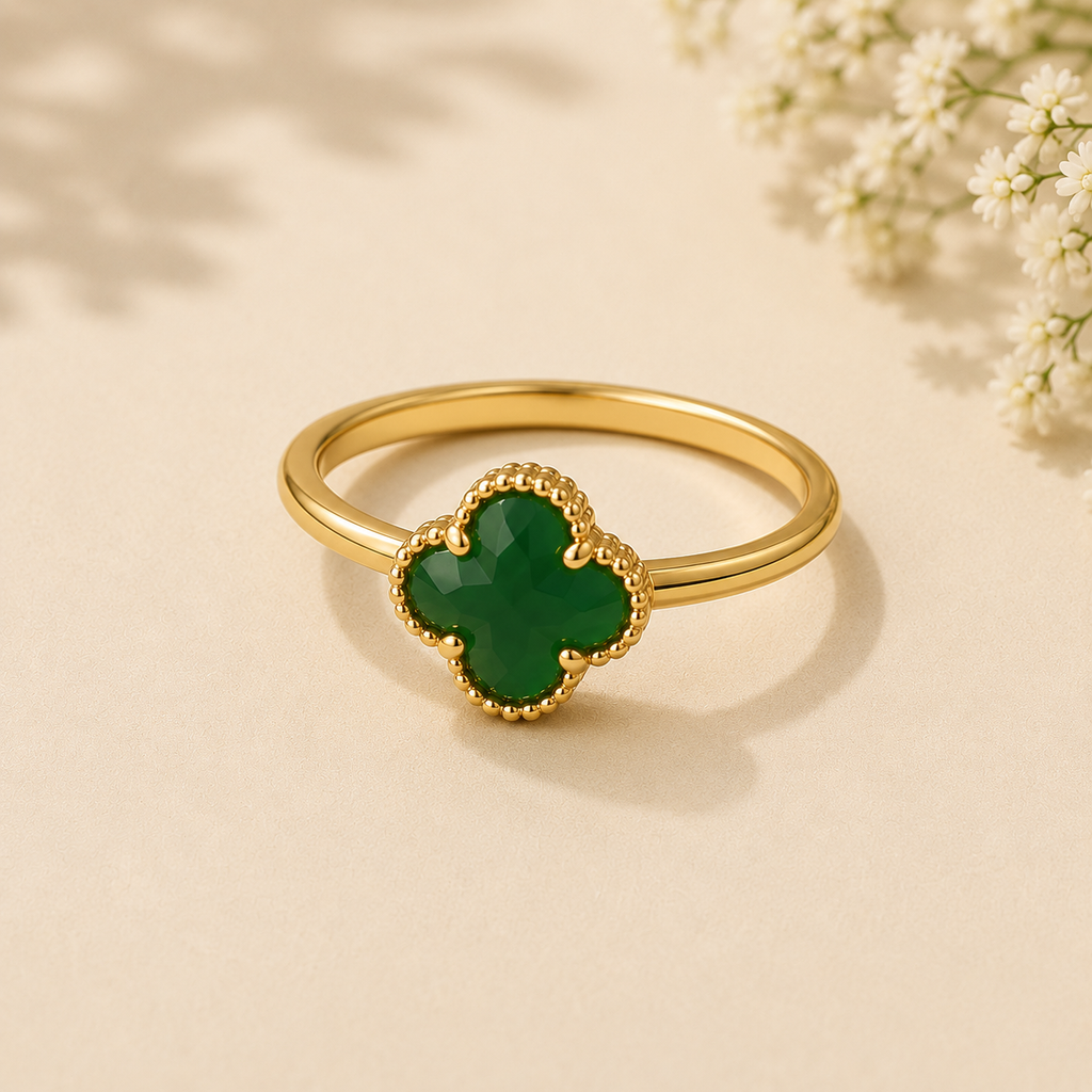 Jade Clover Ring