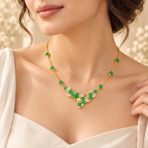 Jade Blossom Necklace – Gold-Plated Genuine Jade Necklace for Women | LVY FOREST