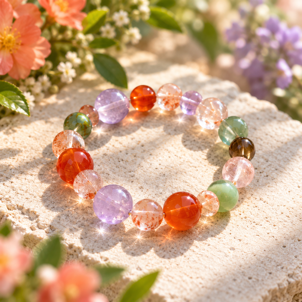 Fire & Earth Harmony Gemstone Bracelet