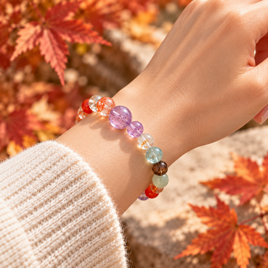 Wood & Fire Harmony Gemstone Bracelet